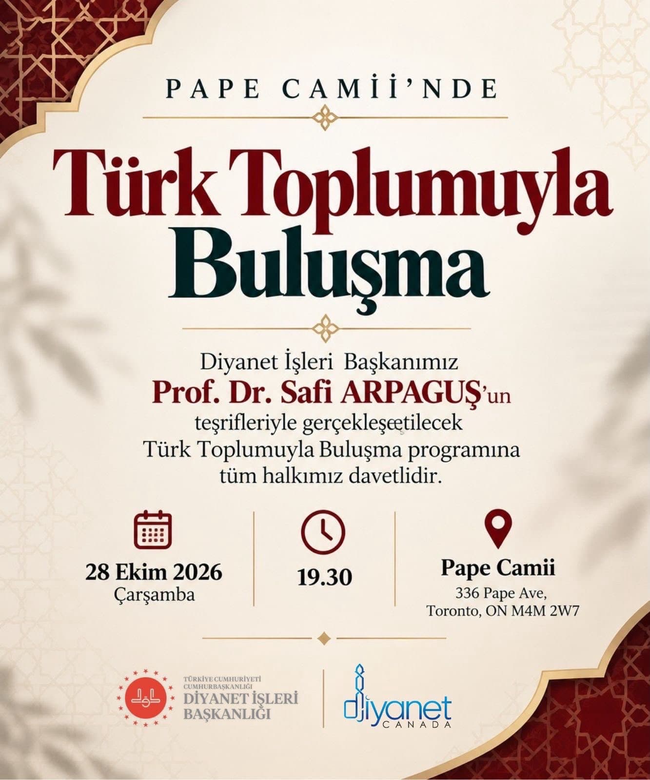 Diyanet İşleri Başkanımız Pape Camiinde